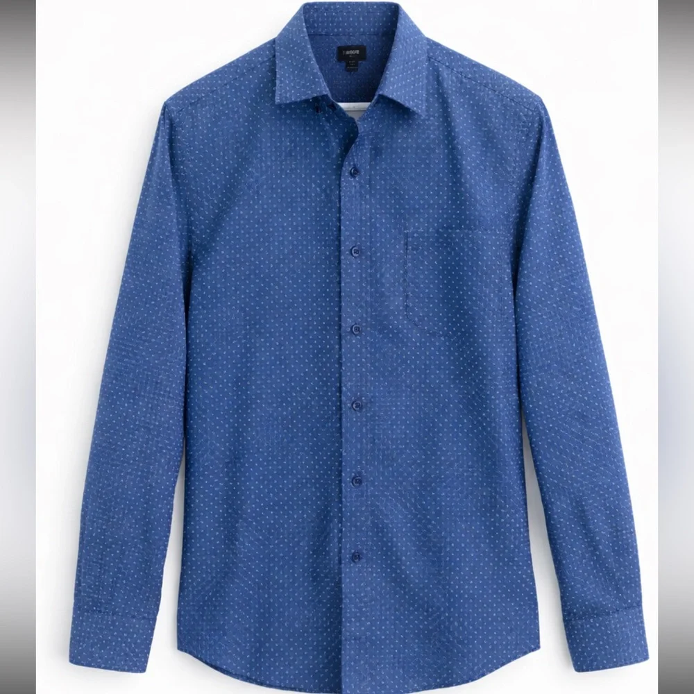 J.Crew Blue Dot Medallion Long Sleeve Cotton Shirt – Size Medium